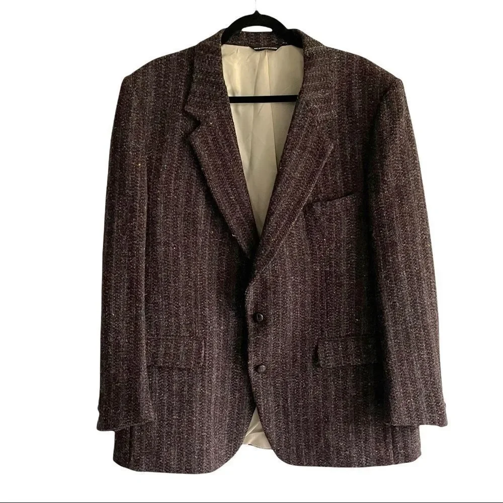 HARRIS TWEED Vintage Hand Woven Scotland Wool Blazer 48R - Picture 1 of 8